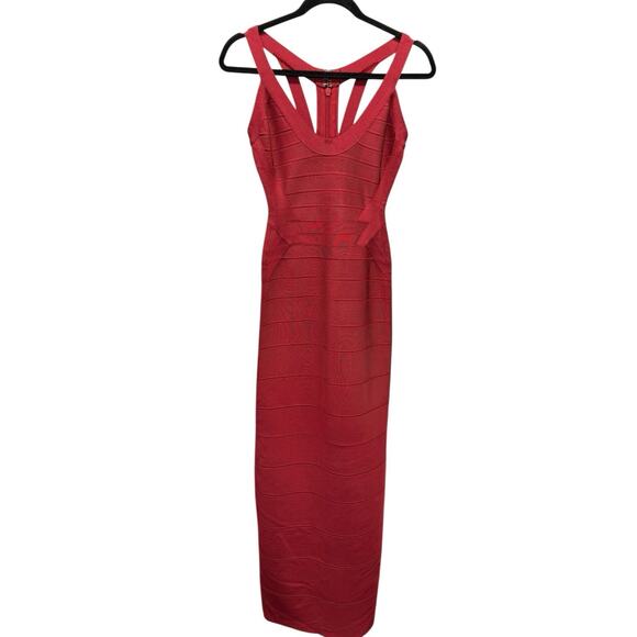 NWT Herve Leger Juliette Scarlet Red Bandage Gown Dress Size S Long Maxi - Picture 6 of 15